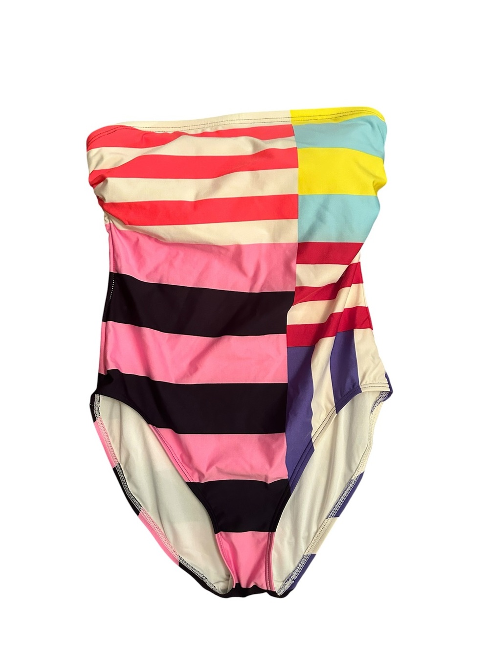 Women’s Kate Spade Multicolor Stripe One-Piece Strapless Swimsuit Size M